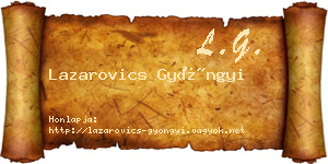 Lazarovics Gyöngyi névjegykártya