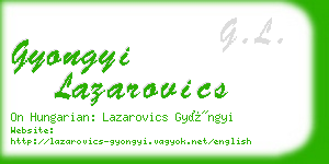 gyongyi lazarovics business card